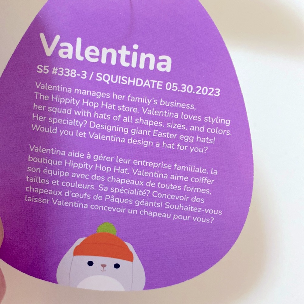 NWT Squishmallows 5” Easter Valentina the Bunny. - Picture 4 of 5